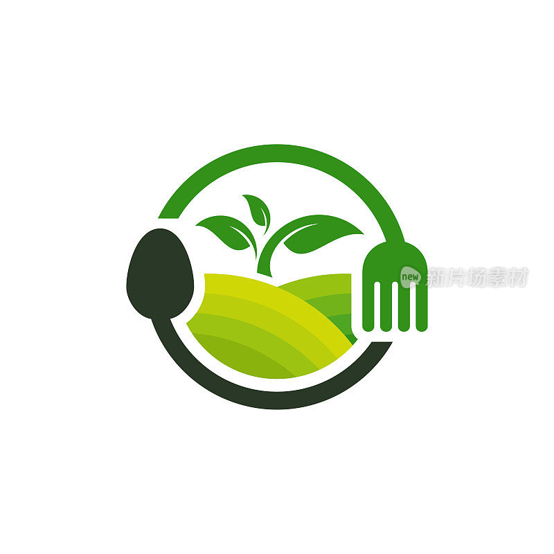 Nature Food Logo designs vector, Leaf Food logo